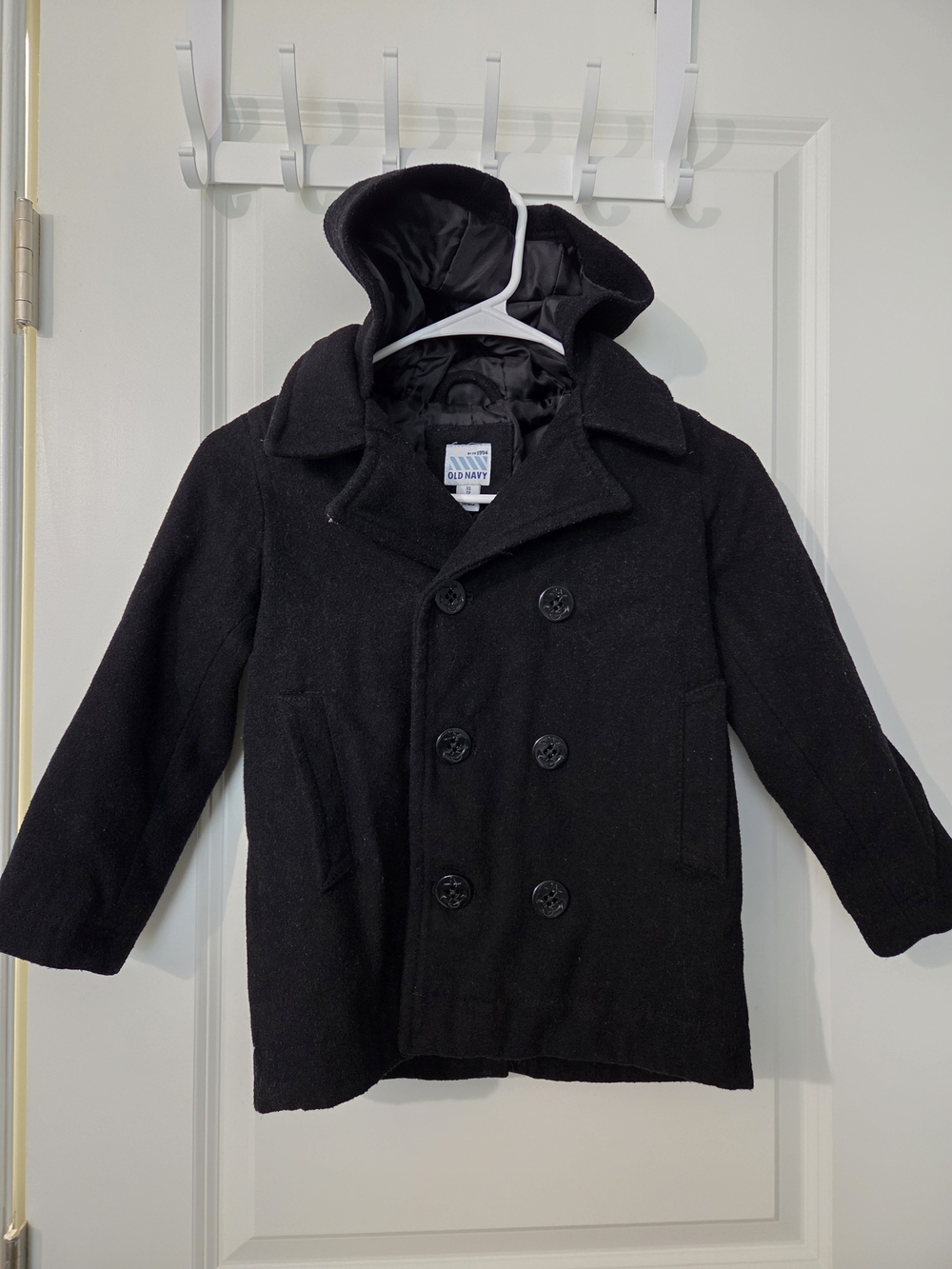Old Navy Kids' Black Wool-Blend Peacoat